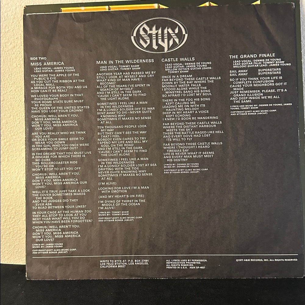 Styx The Grand Illusion Vinyl Record - Picture 6 of 6